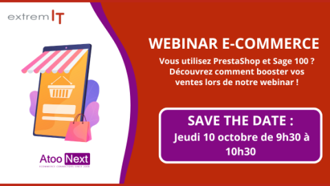 Visuel webinar e-commerce sage 100 et PrestaShop